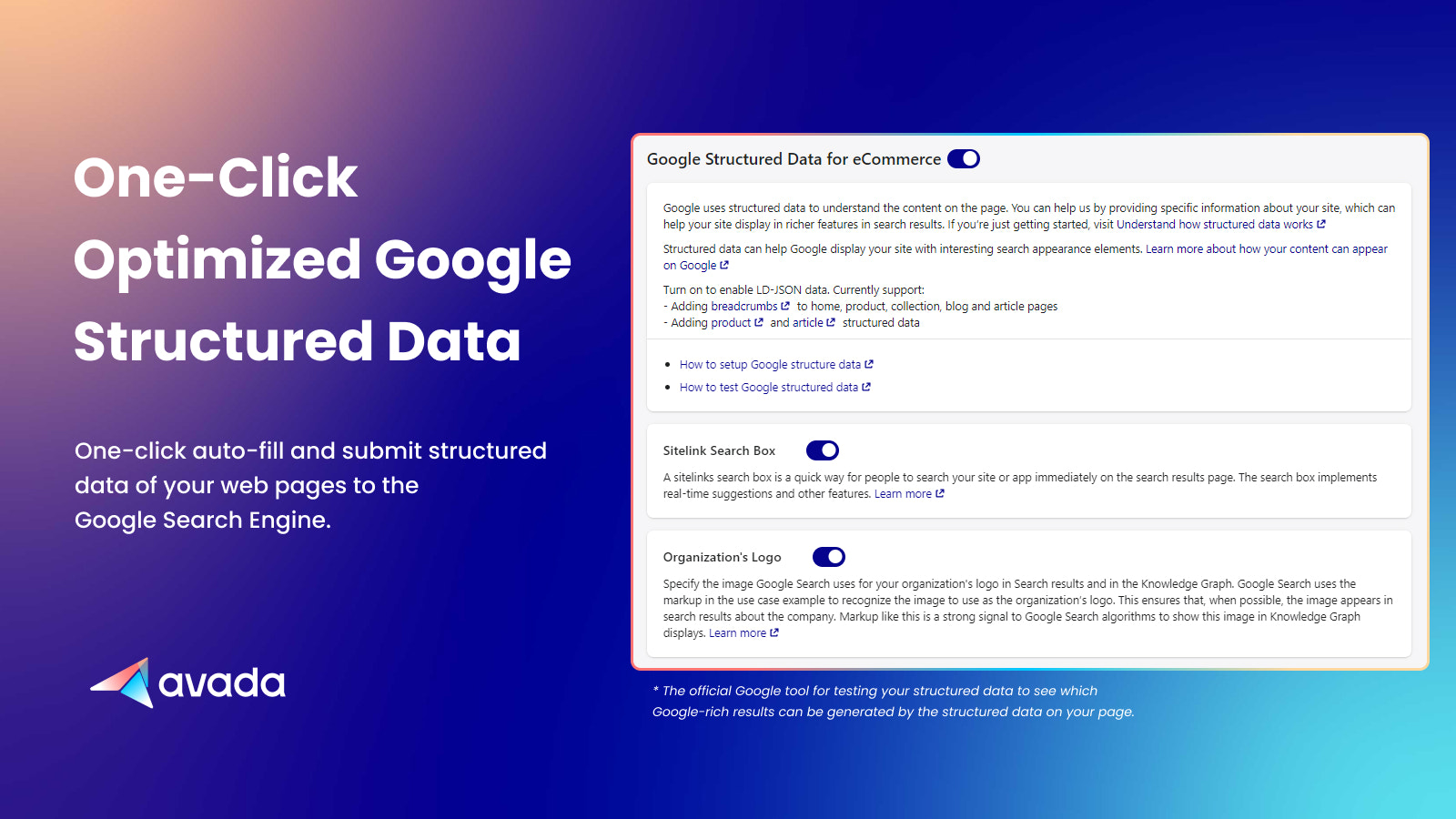 Optimize Google structured data, schema markup, rich snippets