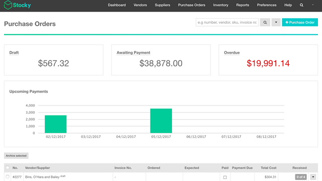 See the status of your incoming purchase orders