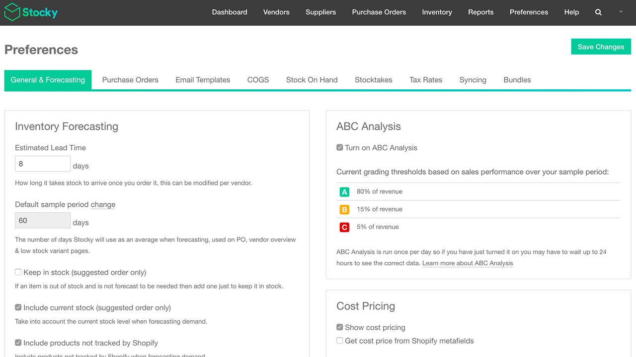 Customize your forecasting settings to fit your store's needs