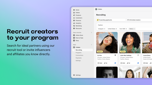 Recruit creators to your program