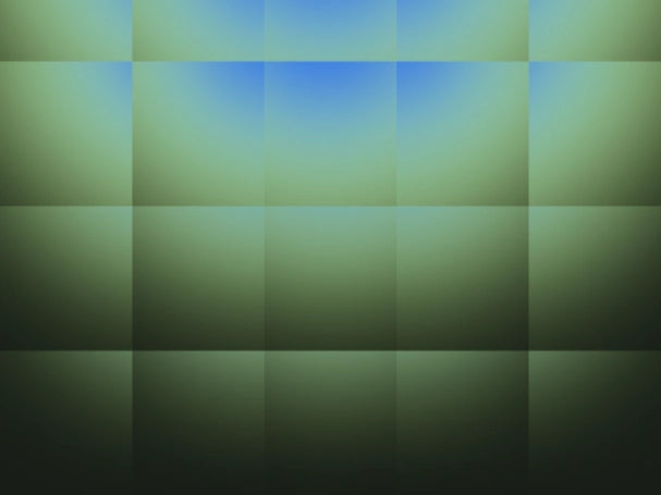 Abstract visual showing a blue and green refraction with a gradient