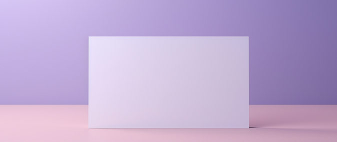 A blank rectangle resembling a canvas sits against a purple and pink background