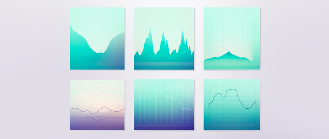 Six graphs next to each other representing sales and operations planning.