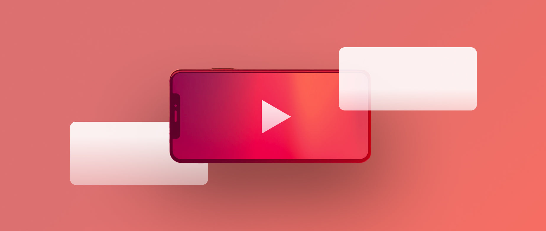 play button on a sideways smartphone representing youtube shopping