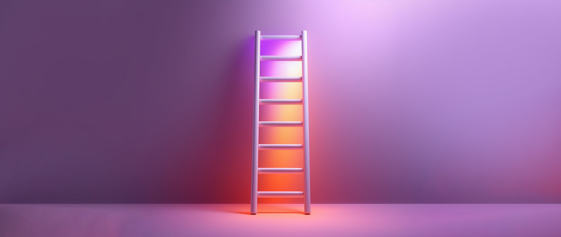 a ladder on purple background representing mission statement examples