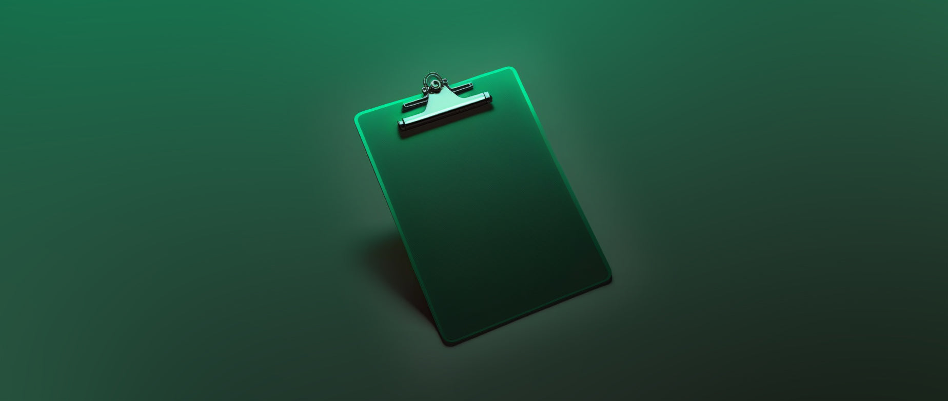 clipboard on a dark green background: complete SEO checklist