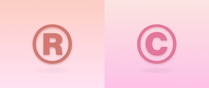 the difference between trademark versus copyright in text