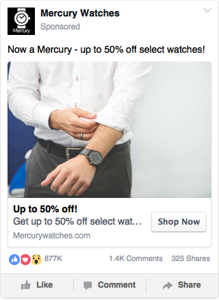 Facebook Watch Ad Example