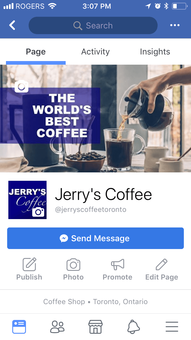 On Facebook’s mobile app, cover photos display narrower in width, but taller.