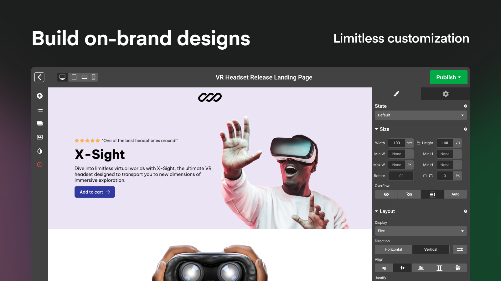 Design Studio - Unlimited customization options