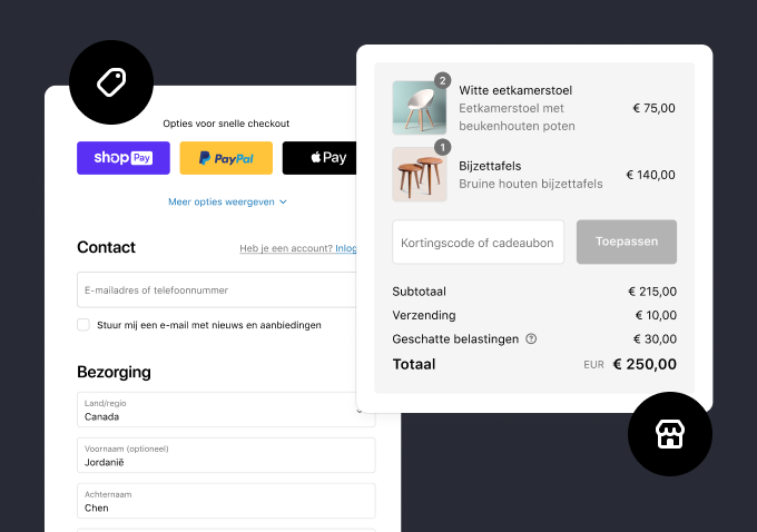 De checkout-ervaring van Shopify