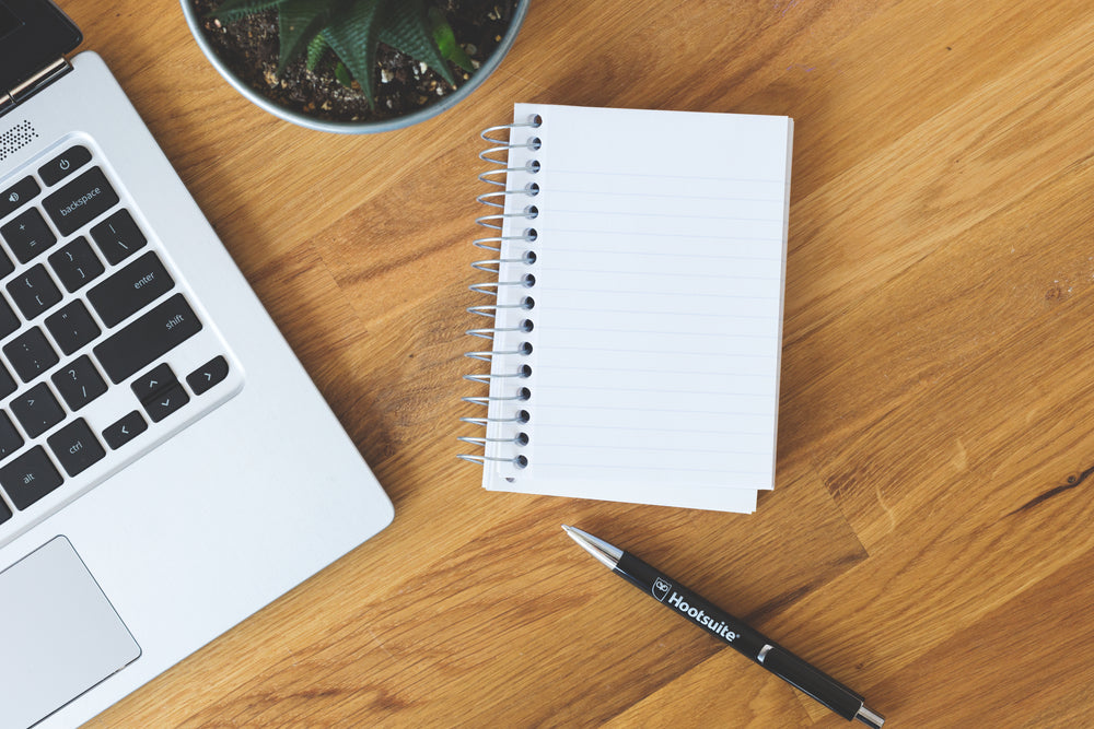 blank notepad on a desk