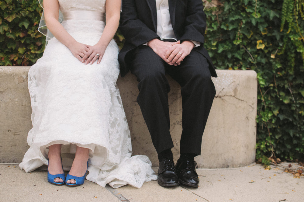 bride and groom side by side