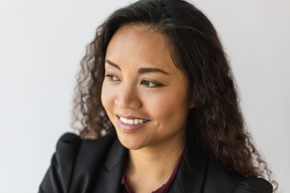 business woman looking to the side portrait