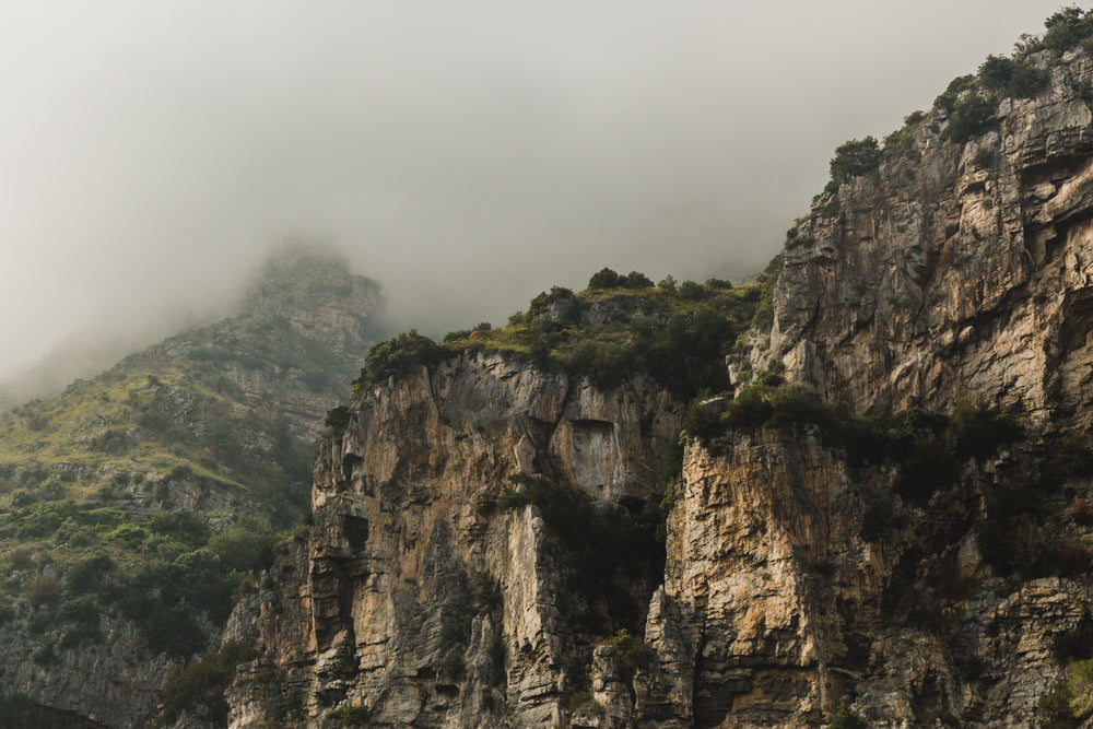 cliffs with foggy background