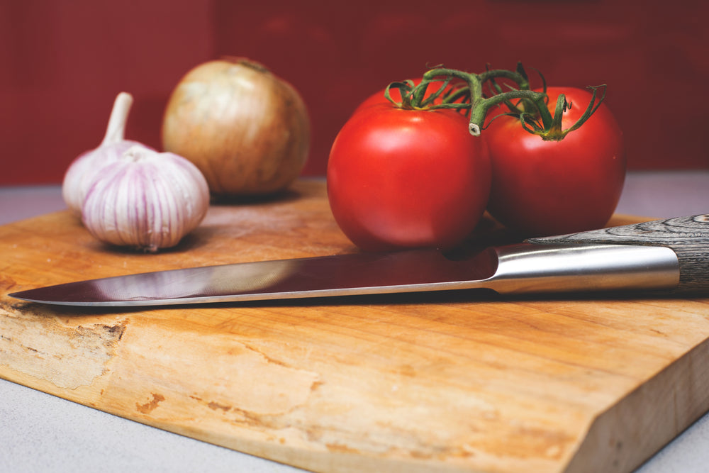 cutting board with veg