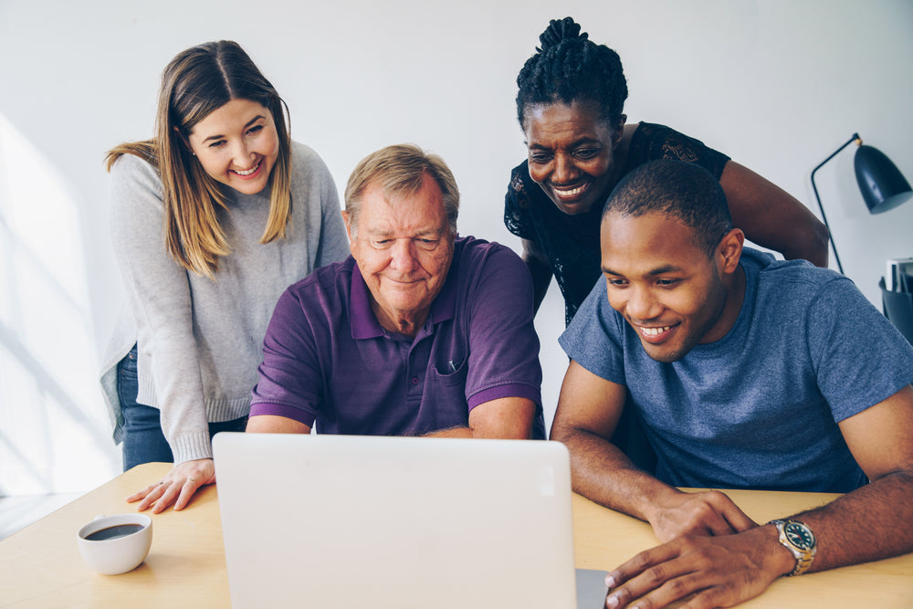 family using computer