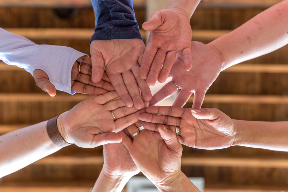 female hands in the center