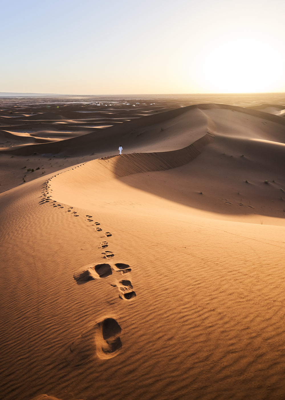 footsteps left in sand dunes