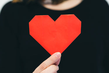 hand holding origami heart