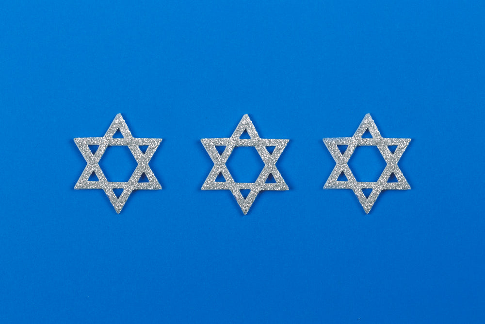 hanukkah star on blue