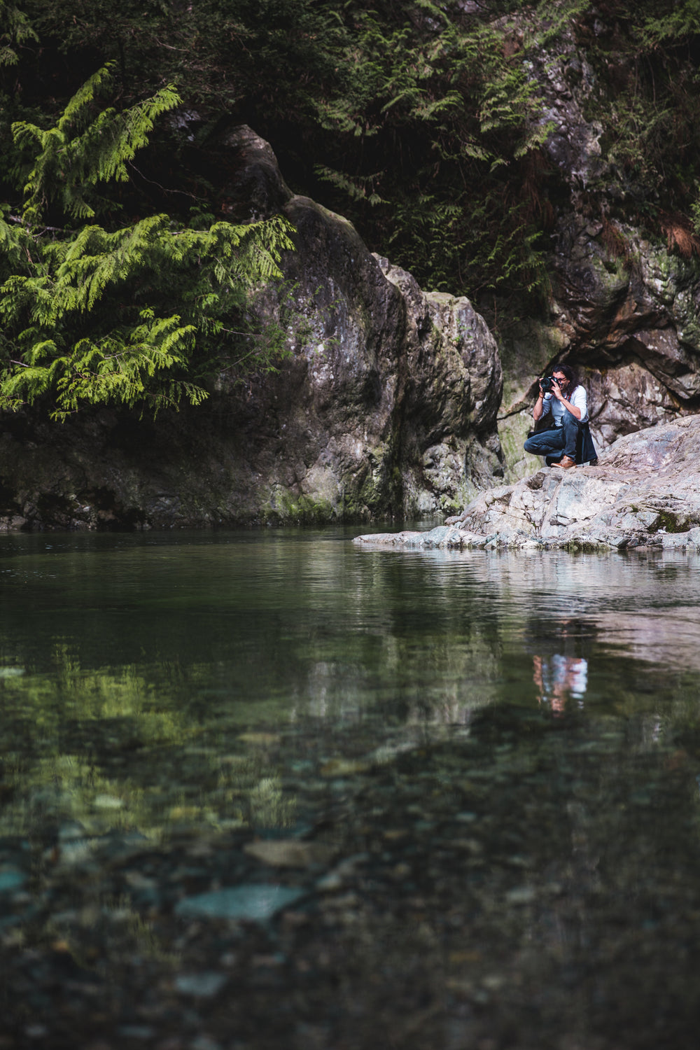 man photographs nature