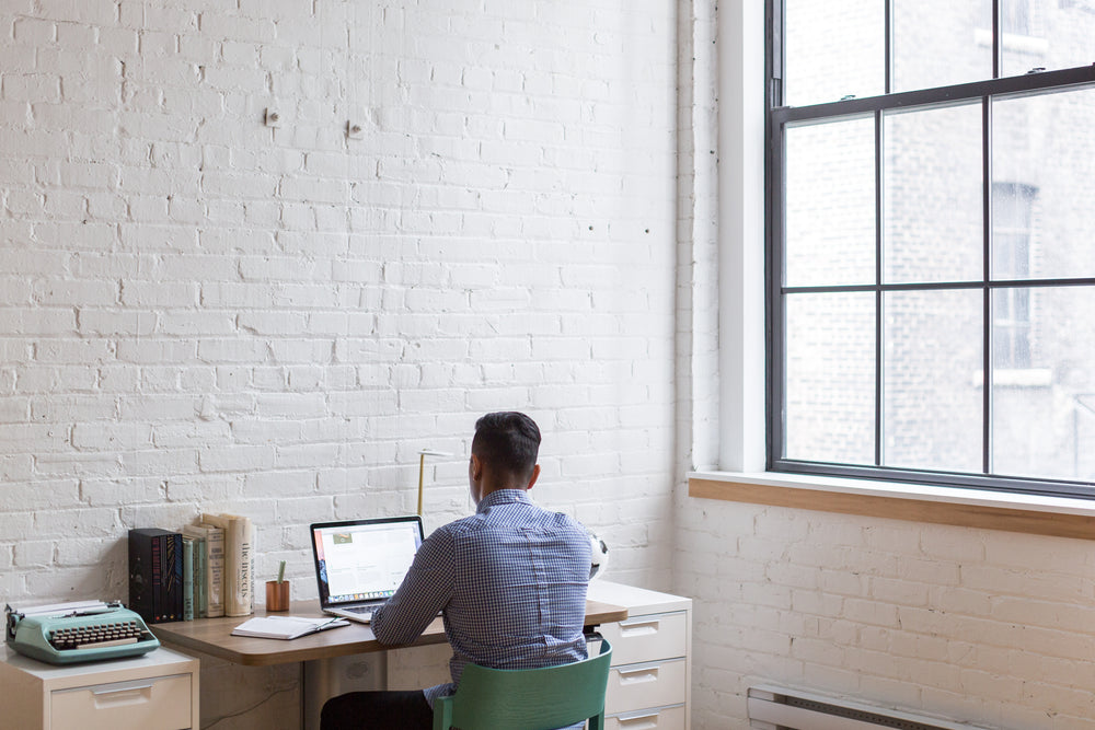 man working at startup