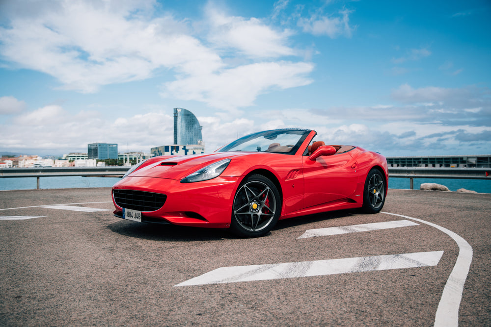 modern red sports car