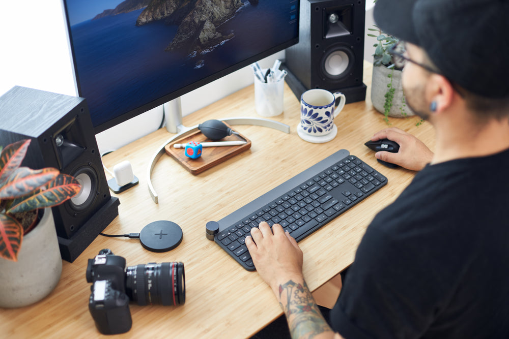 photographer working at his desk