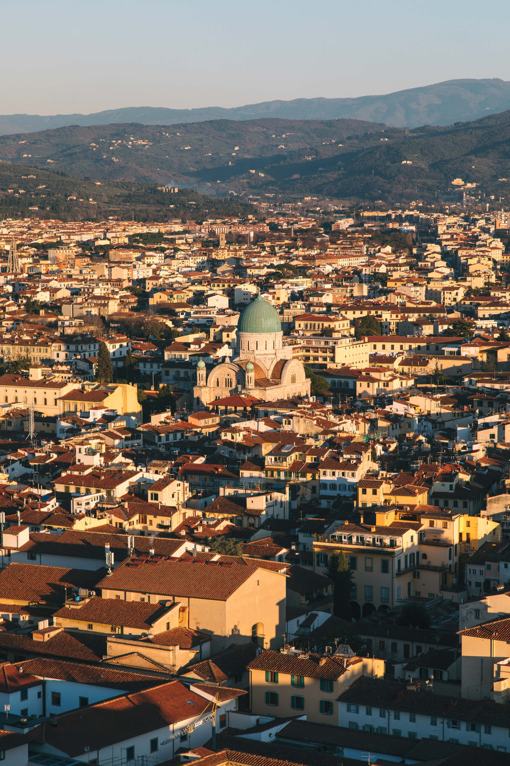 portrait crowded village with basilica