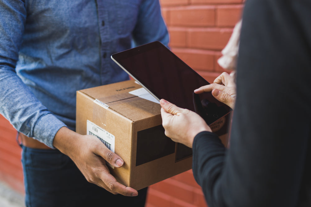 receiving shipping box on ipad