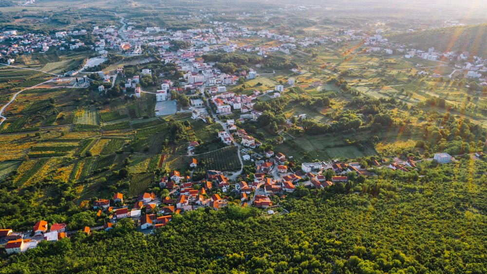 rural town of white and terracotta