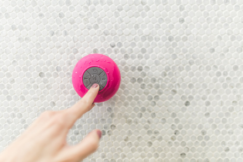 shower speaker stuck to wall