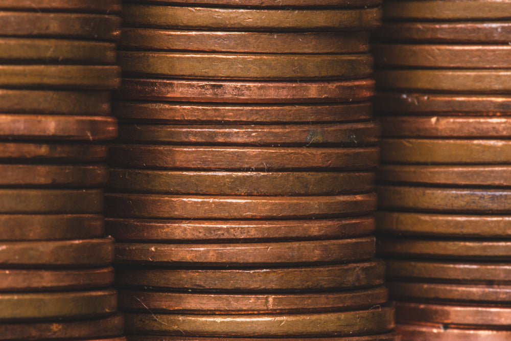 stacked coins close up