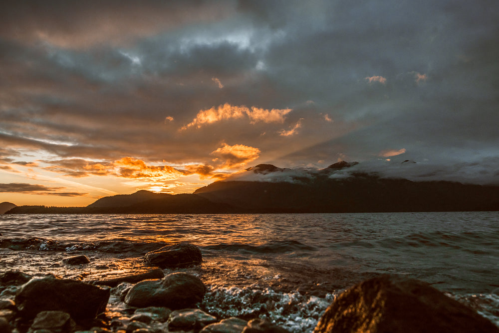 sunrise over island