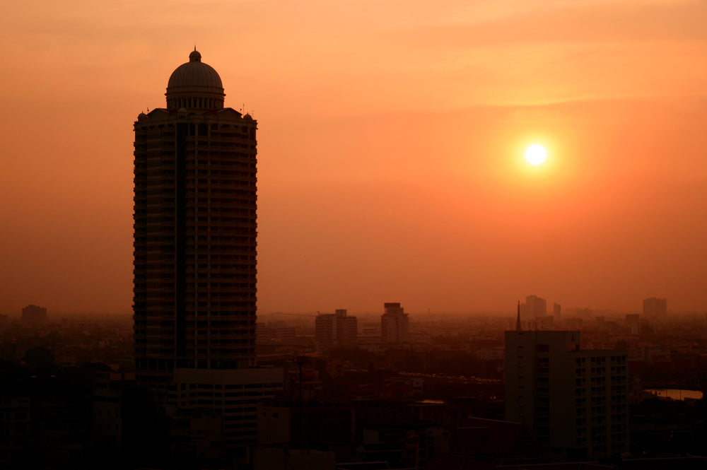 warm sun over sleeping city