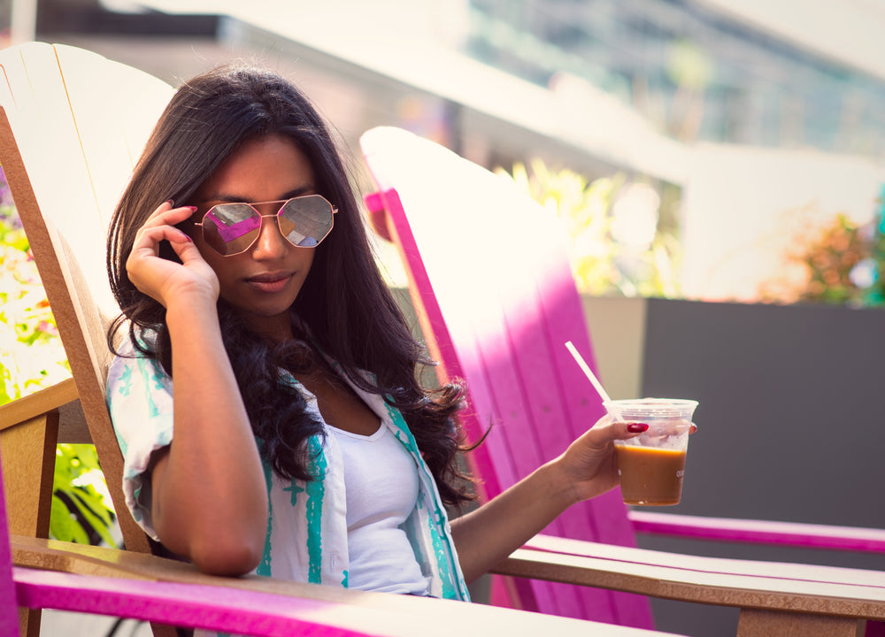 woman in summer sunglasses and fashion