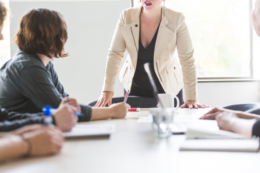 woman runs board meeting